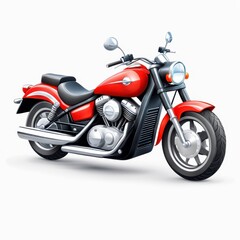 Obraz premium A vibrant red motorcycle designed for leisure and transportation.