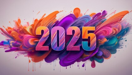 COLORFUL 2025 3D TEXT  " ai generated "