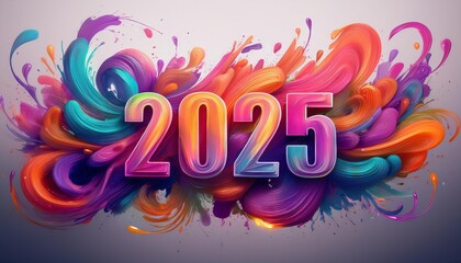 COLORFUL 2025 3D TEXT  " ai generated "