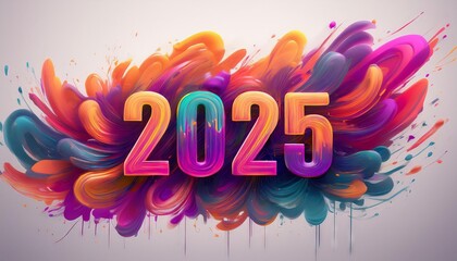 COLORFUL 2025 3D TEXT  " ai generated "