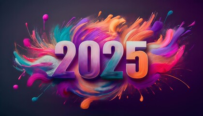 COLORFUL 2025 3D TEXT  " ai generated "