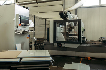 Modern Furniture Manufacturing Facility With Automated Machining Processes