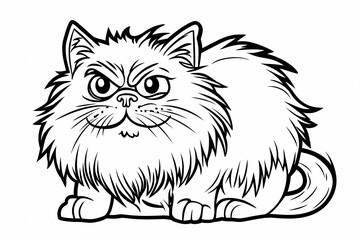 Obraz premium Adorable cat coloring page for children, perfect for creative stock illustrations.