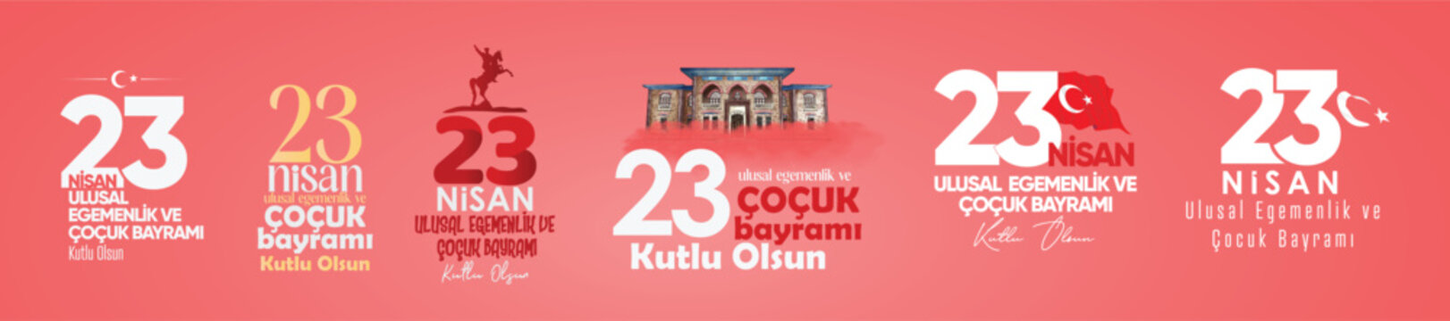 23 nisan ulusal egemenlik ve &ccedil;ocuk bayramı kutlama tasarımı. 23 Nisan tasarımı. 23 april national sovereignty and children's day celebration design. April 23 design.