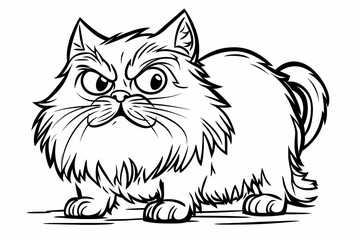 Obraz premium Adorable cat coloring page for children, perfect for creative stock illustrations.