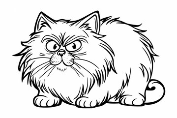Obraz premium Adorable cat coloring page for children, perfect for creative stock illustrations.