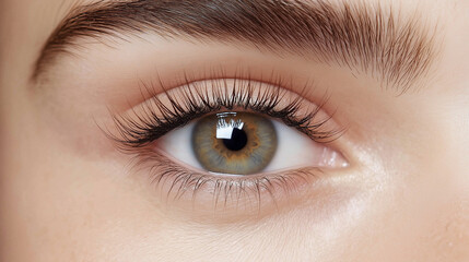Obraz premium close up of a female eye with eyelashes
