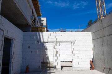 Construction site of a large building