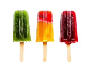 Popsicles on transparent background.