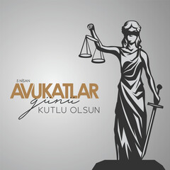 Obraz premium 5 Nisan, Avukatlar günü kutlama tasarımları. Translation: April 5, Lawyers' Day celebration designs.