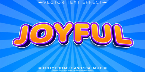 Cartoon editable text effect, editable joyful and happy text style