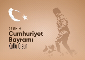 29 ekim cumhuriyet bayramı kutlama tasarımı. Translation: 29 october republic day celebration design.	
