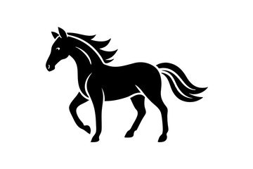 horse silhouette isolated on white