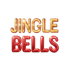Text Jingle Bells on transparent background.