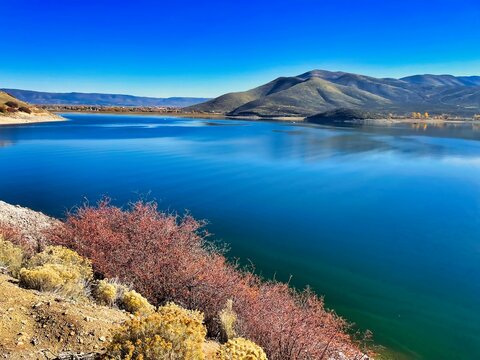 Fall at Deer Creek Reservoir Near Heber City Utah.