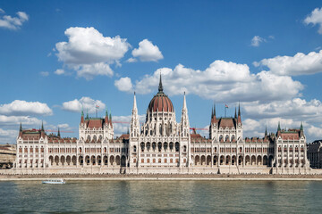 Fototapeta premium The Hungarian Parliament Building (Parliament of Budapest), the seat of the National Assembly of Hungary, a notable landmark of Hungary
