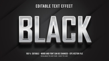 black editable text effect