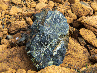 Serpentinite rock at the Tablelands, Newfoundland and Labrador, Canada