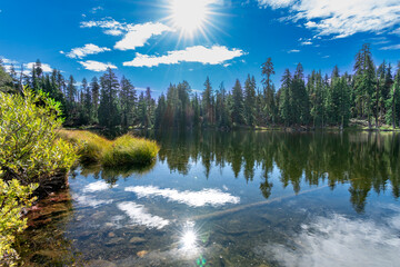 Small untouched mountain lake in the Russian Wilderness area of Northern California
