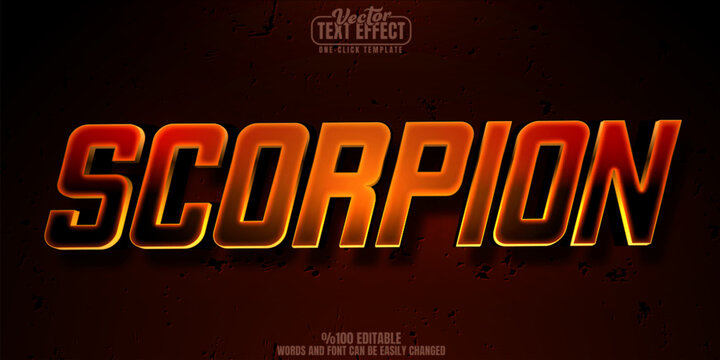 Scorpion editable text effect, customizable game and desert 3d font style