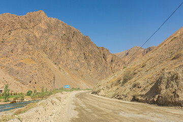 Dirty road in the Fann Mountains,  Tajikistan