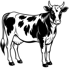 Fototapeta premium black and white cow
