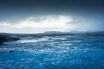 Spectacular Ice Canyon and caves of Vatnajokull Glacier Iceland