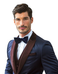 Man wear tuxdeo suit transparent background