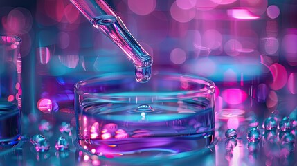 Cell Suspension Fluorescence Analysis in Test Tubes and Plastic Petri Dish - Innovative Biotechnology and Scientific Laboratory Setup