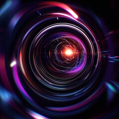 Vibrant Spiral Vortex of Light and Color   Surreal Digital Artwork