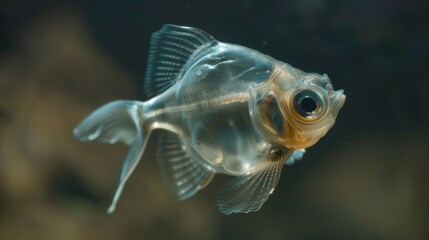 Vibrant Tropical Goldfish in Transparent Aquarium