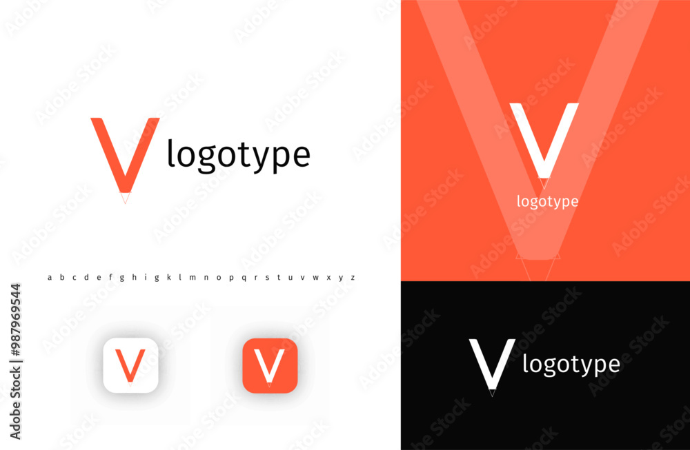 Poster minimalistic geometric letter v monogram for blueprint project, architectural building, futuristic t