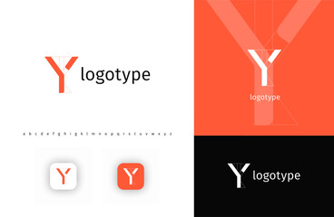 Minimalistic geometric letter Y monogram for blueprint project, architectural building, futuristic technology, innovative science. Modern logo concept. Vector illustration
