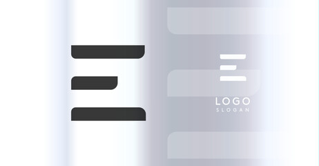 Obraz premium Bold futuristic logo monogram, sleek minimalistic letter E for innovative tech company, science bio lab, sport label, futuristic and cosmic inspired designs. Vector illustration.
