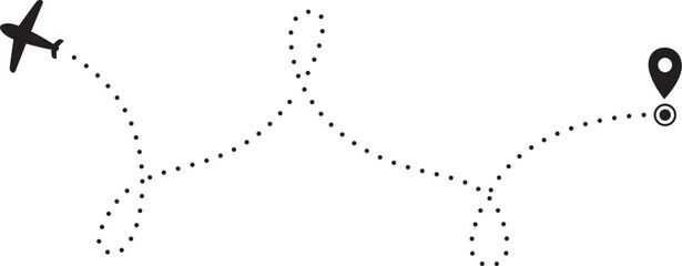Flight Route Dashed Line