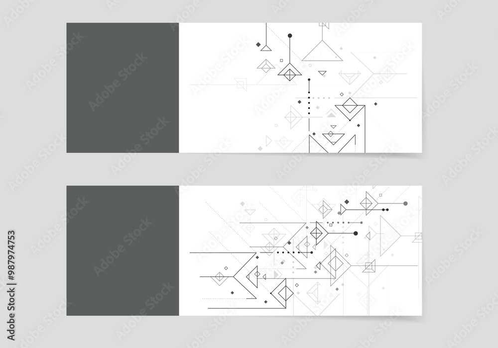 Fototapete Abstract technology. Digital futuristic tech vector. Connection pattern background