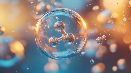 A Shiny Molecular Structure Encased in a Transparent Sphere