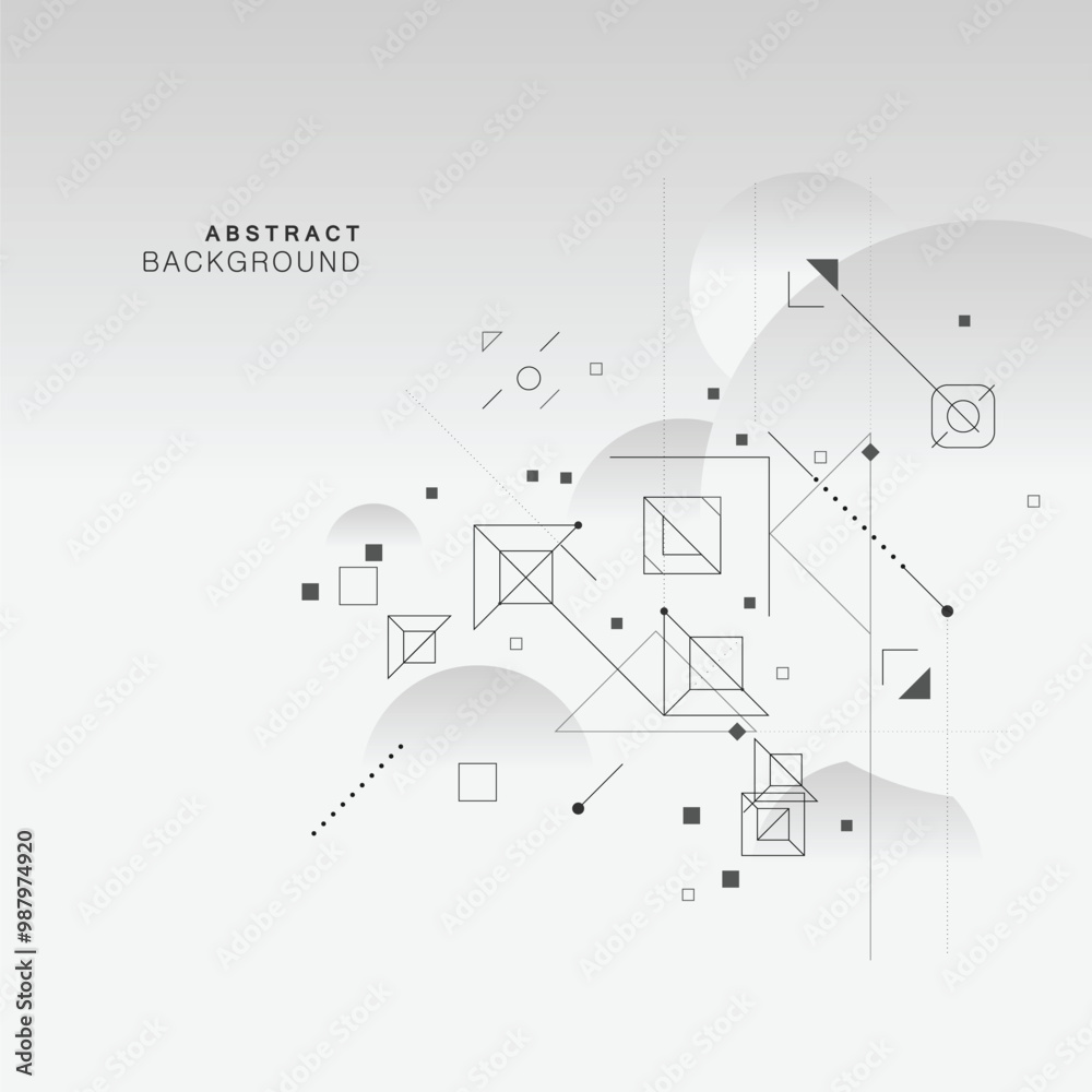 Aufkleber Triangle and rectangular square shapes with dots and lines. Vector background