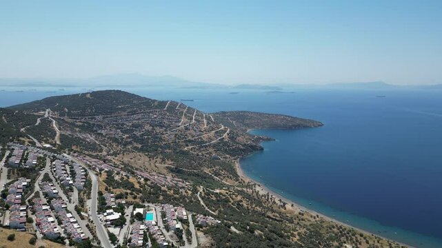 izmir candarli region sea and islands video shooting. aegean islands, turkey aegean region and islands