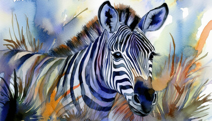 gemalte Illustration von einem Zebra – Tierporträt eines afrikanischen Wildtiers