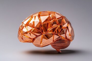 Minimalist brain design, with geometric lines forming a simple yet elegant representation of the human mind