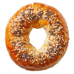 Everything bagel isolated on transparent or white background