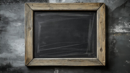 chalkboard: a rustic frame made from a chalkboard surface, with a textured black background that invites creativity, the edges are slightly worn, adding a charming vintage feel