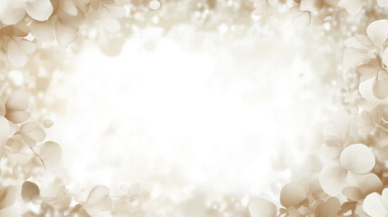 cream and beige confetti: a subtle frame made from cream and beige confetti, loosely arranged around a soft ivory background, the neutral tones create a warm and cozy border