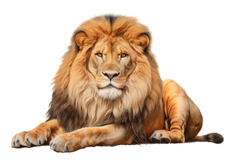 Resting Lion Isolated on Transparent Background PNG
