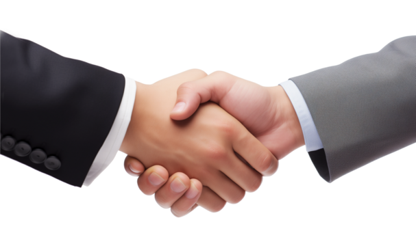 Businessman Handshake Isolated on Transparent Background PNG

