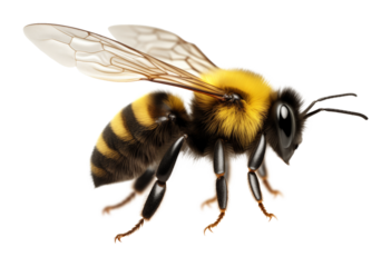 Bee Flying Isolated on Transparent Background PNG
