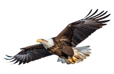 Naklejka premium American Bald Eagle Flying Isolated on Transparent Background PNG 