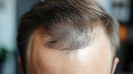 Visual timeline of hairline restoration, showing the initial thinning hairline and the dramatic improvement with natural-looking results after hair transplant