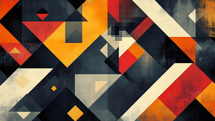 Fototapeta premium A vibrant pattern of colorful shapes, including circles, squares, and lines, creating an energetic background. The design is playful and eye-catching, perfect for various creative uses